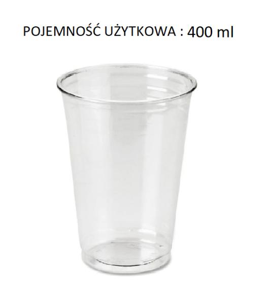 Kubek plastikowy PET SHAKE 400ml śr.95mm 50szt.