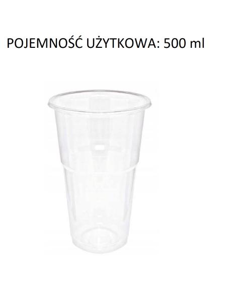 Kubek plastikowy PET SHAKE 500ml śr.95mm 50szt.