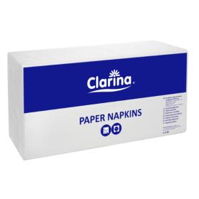 Serwetka gastronomiczna biała Clarina (5709) 33x33cm 1warstwowa  składana 1/4 400szt.